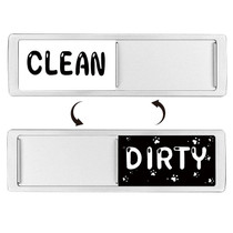 Dishwasher Magnet Clean Dirty Sign Double-Sided Refrigerator Magnet(Silver- Cat Claw)