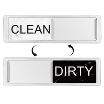 Dishwasher Magnet Clean Dirty Sign Double-Sided Refrigerator Magnet(Silver White Black Marble)