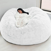 180x90cm Cloth Cover Lazy Sofa Bean Bag Living Room Simple Sofa Tatami Fabric Cover Without Filler(White)