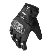 SOMAN Motorcycle Riding Anti-fall Breathable Anti-slip Carbon Fiber Gloves, Size: XXL(Black)