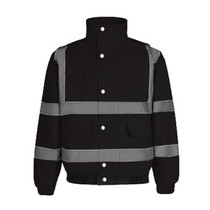 Winter Warm Waterproof Short Multi-pocket Reflective Cotton Jacket, Size: XL(Black)