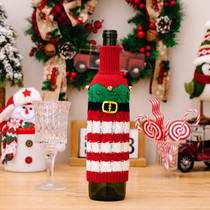 Christmas Knitted Wine Bottle Cover Festival Restaurant Decorations(Elves)