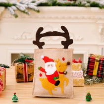 Christmas Decoration Riding Deer Tote Bag Kids Candy Cartoon Gift Bag, Style: Antlers Old Man