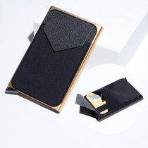 Pop Up Metal Card Holder with Lycra Cloth RFID Aluminum Alloy Credit Card Box(Gold)
