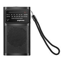 J-180 Portable Pointer FM/AM Two-Band Radios With Carrying Clip, Style: Upgrade Version(Black)