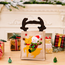 Christmas Decoration Riding Deer Tote Bag Kids Candy Cartoon Gift Bag, Style: Antlers Snowman