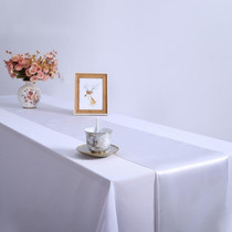 10 PCS Satin Tablecloth Table Decoration for Home Party Wedding Christmas Decoration(White)
