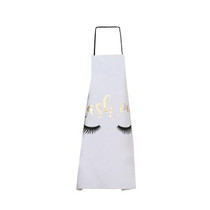 Gilding Eyelash Pattern Lovely Household Cooking Kitchen Cotton Apron(White)