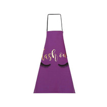 Gilding Eyelash Pattern Lovely Household Cooking Kitchen Cotton Apron(Purple)