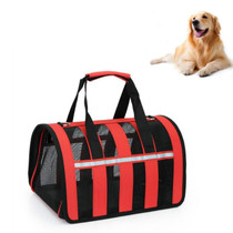 Foldable Mesh Breathable Pets Go Out Portable Diagonal Carrying Bag, Size:L(Red)