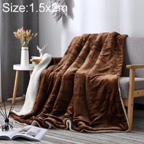 Winter Sofa Blanket Double Thick Cashmere Coral Fleece Ofice Nap Blanket, Size:1.5x2m(Coffee)