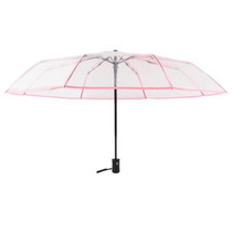 Creative Transparent Folding Umbrella 8 Bones Automatic Umbrella(Pink)