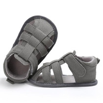 Baby Soft Bottom Canvas Toddler Shoes Breathable Sandals, Size:12cm(Grey)