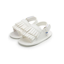 Casual Fashion PU Fringed Baby Sandals, Size:12cm/83g(White Cloth)