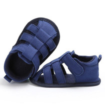 Baby Soft Bottom Canvas Toddler Shoes Breathable Sandals, Size:12cm(Blue)