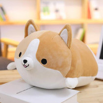 30-60cm Cute Corgi Dog Plush Toy Lovely Christmas Gift for Kids Stuffed Soft Animal Cartoon Pillow Valentine Present, Height:35CM(Brown)