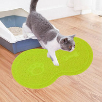 Lovely PVC Cat Litter Mat Eight-shaped  Anti-skid Placemat Pet Supplies(Yellow Green)