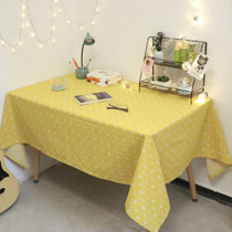 Square Checkered Tablecloth Furniture Table Dust-proof Decoration Cloth, Size:110x170cm(Yellow)