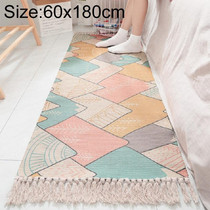 Cotton Hand-woven Bedside Carpet Home Long Fringed Anti-slip Mat, Size:60180 cm(Arashiyama)