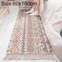 Cotton Hand-woven Bedside Carpet Home Long Fringed Anti-slip Mat, Size:60180 cm(Indian Style)