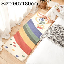 Cartoon Home Sofa Strip Rug Bedroom Bedside Lamb Cashmere Non-slip Mat, Size:60180 cm(Rainbow Sky)