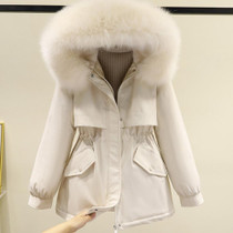 Loose Thickening Down Padded Jacket (Color:White Size:L)