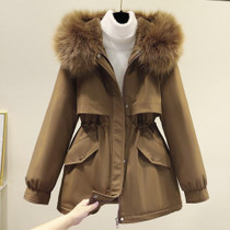 Loose Thickening Down Padded Jacket (Color:Coffee Size:XL)