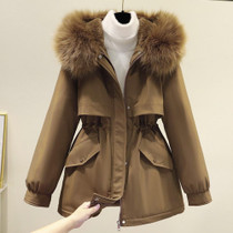 Loose Thickening Down Padded Jacket (Color:Coffee Size:XXXL)