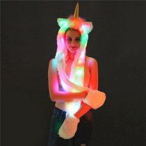 Plush Unicorn Glowing LED Light Hat(Color:White Size:Free Size)