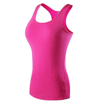 Tight Training Yoga Running Fitness Quick Dry Sports Vest (Color:Rose Red Size:M)