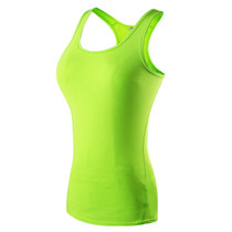 Tight Training Yoga Running Fitness Quick Dry Sports Vest (Color:Fluorescent Green Size:XXL)