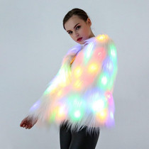 Cosplay Costumes Christmas And Halloween Night Costumes LED Colored Lights Show Clothes (Color:White With Light Size:XL)