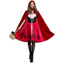 Little Red Riding Hood Costume For Adults Cosplay (Color:Red Size:S)