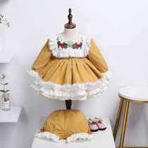 Sweet And Cute Two-piece Princess Dress (Color:Yellow Size:110)
