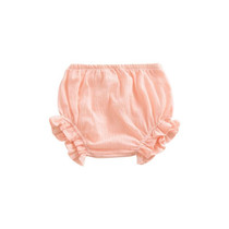 Pure Color Cotton And Linen Lace Casual Triangle Shorts (Color:Pink Size:70)