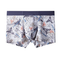 2 PCS Men Ice Silk Seamless Breathable Boxer Underwear (Color:B03 Size:XXL)