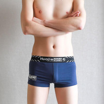 Men Solid Color Slim Breathable Boxer Underwear (Color:Royal Blue Size:XXL)