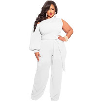 Women Plus Size Sweatpants Wide Leg Pants (Color:White Size:XXL)