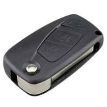 For FIAT Car Keys Replacement 3 Buttons Car Key Case with Side Battery Holder (Black)