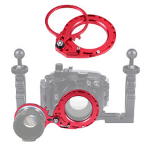 PULUZ Aluminum Alloy 67mm to 67mm Swing Wet-Lens Diopter Adapter Mount for DSLR Underwater Diving Housing(Red)