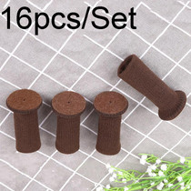16pcs /Set Non-Slip Table And Chair Protectors Silent And Wear-Resistant Table Pads(Dark Brown)
