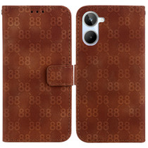 For Realme 10 4G Double 8-shaped Embossed Leather Phone Case(Brown)