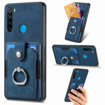 For Xiaomi Redmi Note 8 2021 Retro Skin-feel Ring Multi-card Wallet Phone Case(Blue)