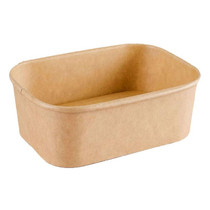 850ml Disposable Kraft Paper Lunch Box Rectangular Round Corner Takeaway Packaging Boxes(K28 Vellum Bowl)