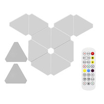 12pcs /Set Triangle Splicing Intelligent Sound Control Quantum Light Atmosphere Lighting With Remote Control, US Plug(WiFi Model)