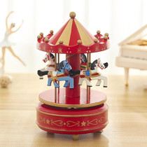 Sky City Carousel Clockwork Music Box Couples Birthday Gift(K0111 Star Red)