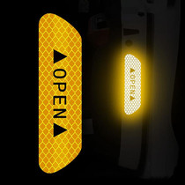 OPEN Reflective Tape Warning Mark Bicycle Accessories Car Door Stickers(Yellow)