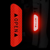 OPEN Reflective Tape Warning Mark Bicycle Accessories Car Door Stickers(Red)
