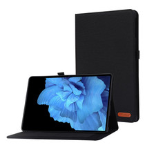 For vivo Pad 11 inch Horizontal Flip TPU + Fabric PU Leather Tablet Case(Black)