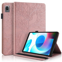 For OPPO Realme Pad mini Life Tree Series Horizontal Flip Leather Tablet Case(Rose Gold)